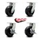 Service Caster 8'' Extra Heavy Duty Phenolic Wheel Swivel Caster Set with 2 Brakes , 4PK CRAN-SCC-KP92S830-PHR-2-SLB-2 - alternate 4
